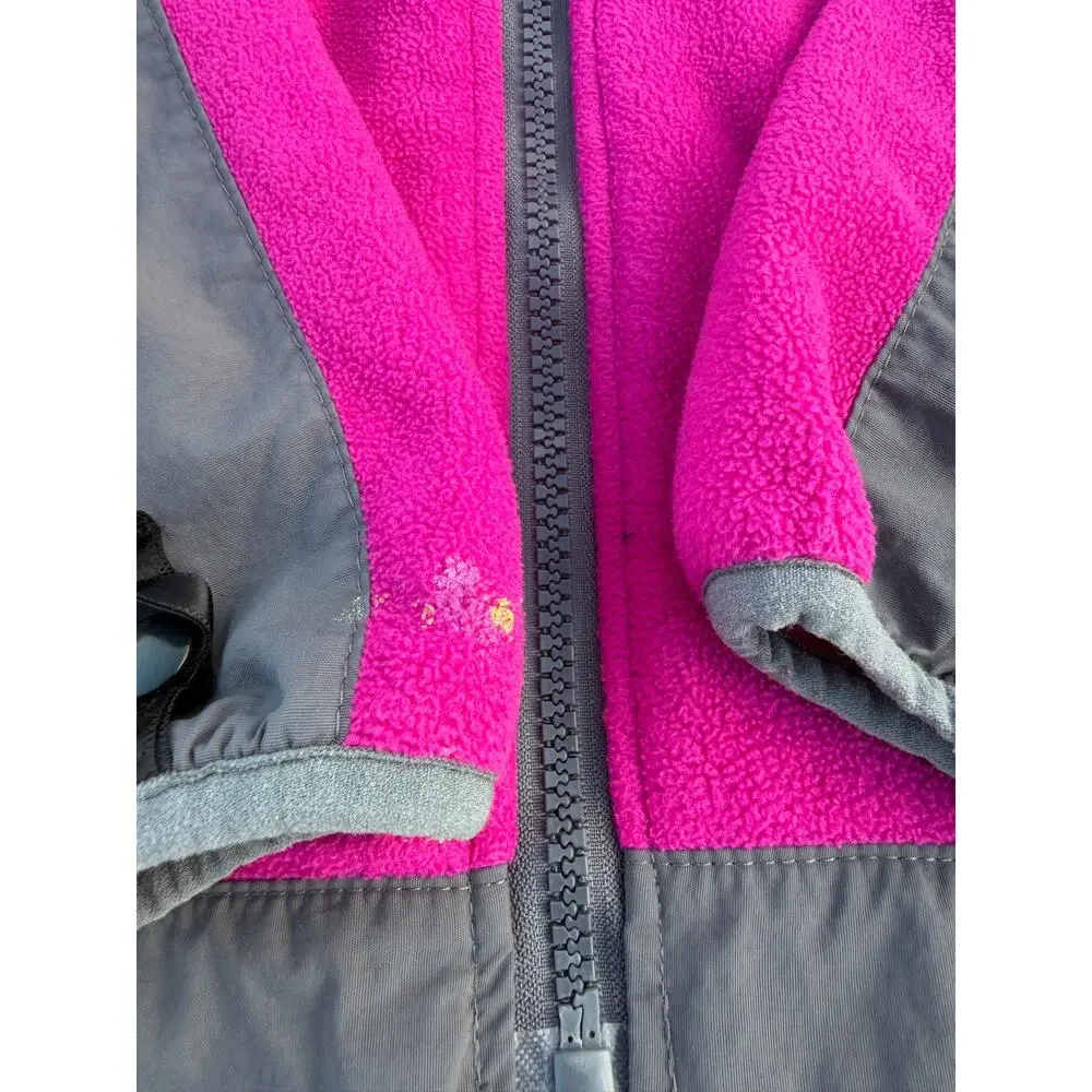 The North Face Fleece Jacket - Magenta/Gray - Size youth large